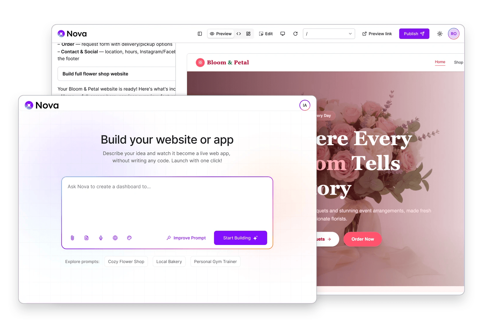 Nova: build your website or app